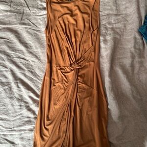 Dynamite Tan Sleeveless Midi Dress
